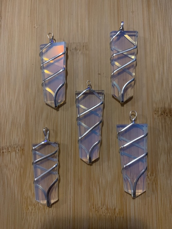 Jewelry - New Halo Opal Pendant  Lot with Silver Wire Wrap